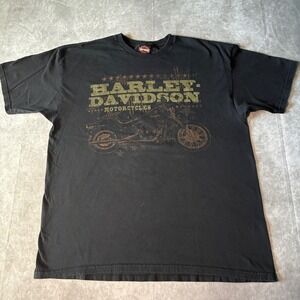 Y2K Harley Davidson Mankato MN Motorcycle Graphic T-Shirt Black XL  Grunge biker